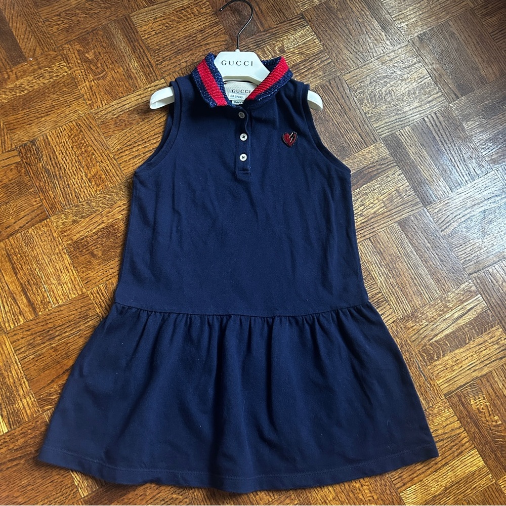 Gucci Girls Sleevless Navy Dress